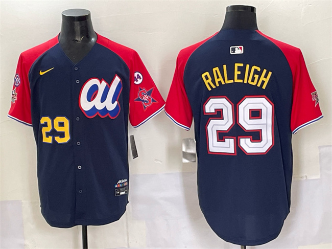 American League #29 Cal Raleigh Navy Red Alternate 2025 All-Star With Patch Edition Limited Stitched Jersey - Zenithce