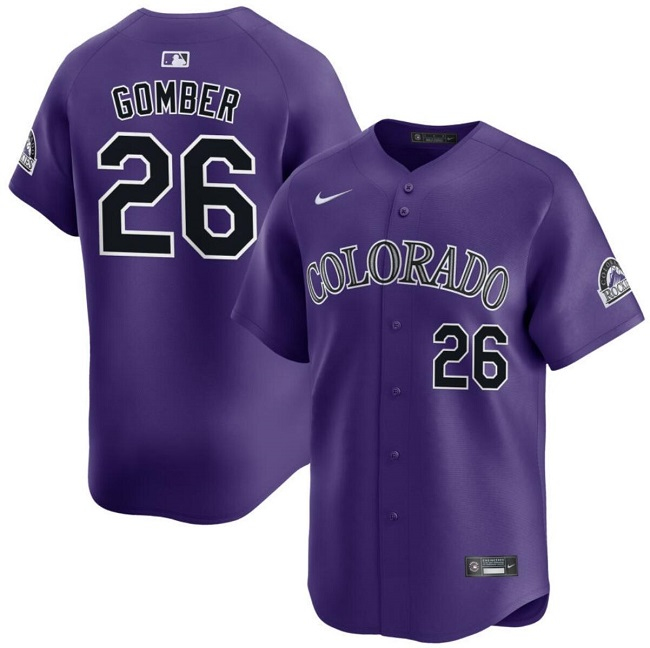Colorado Rockies #26 Austin Gomber Purple Limited Stitched Jersey - Zenithce