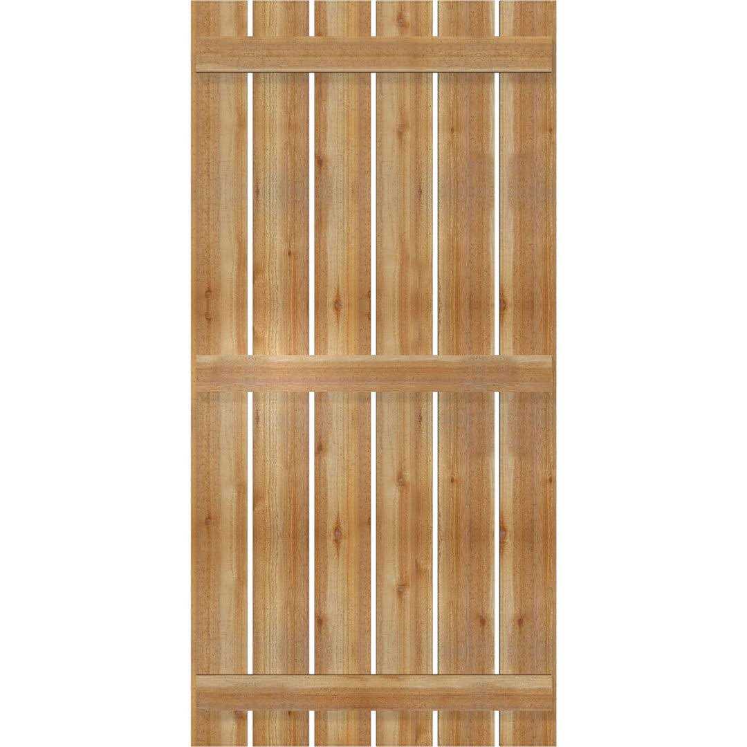 Ekena Millwork TimberCraft 5 3/8 Boards Joined Board-n-Batten Shutters w/Z-Bar Rough Sawn Western Red Cedar - Zenithce