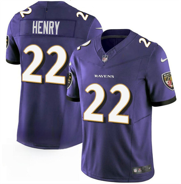 Baltimore Ravens #22 Derrick Henry Purple 2023 F.U.S.E. Vapor Limited Jersey - Zenithce