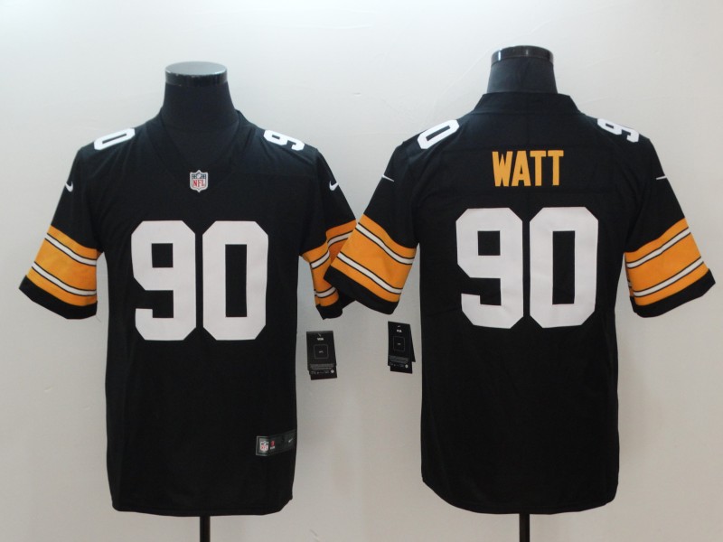 Pittsburgh Steelers #90 T. J. Watt Black Team Color Stitched Vapor Untouchable Limited Nike Jersey - Zenithce