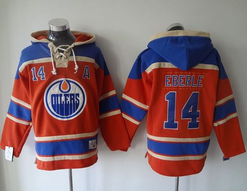 Oilers #14 Jordan Eberle Orange Sawyer Hooded Sweatshirt Stitched Jersey - Zenithce