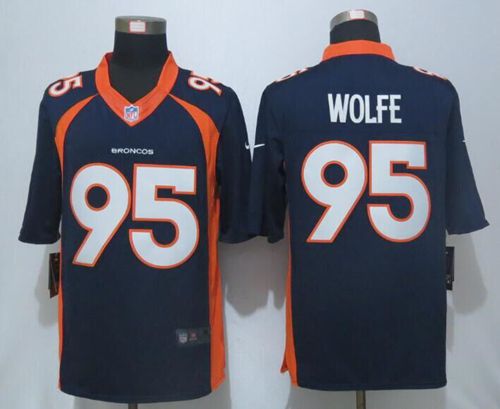 Broncos #95 Derek Wolfe Navy Blue Alternate Stitched New Limited Nike Jersey - Zenithce