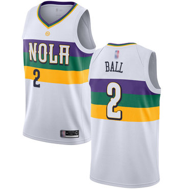 Pelicans #2 Lonzo Ball White Swingman City Edition 2018-19 Jersey - Zenithce