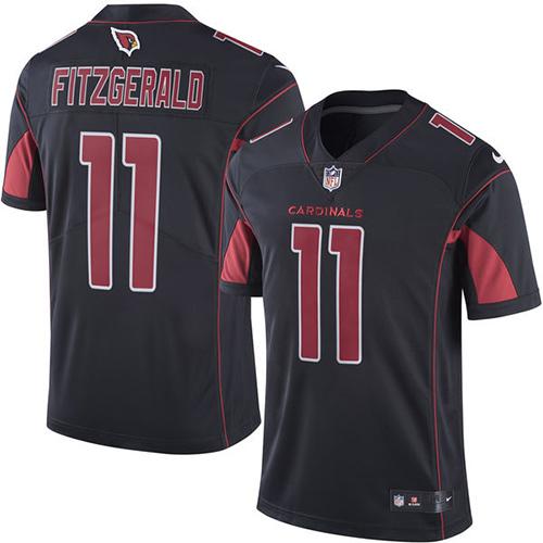 Cardinals #11 Larry Fitzgerald Black Stitched Limited Rush Nike Jersey - Zenithce