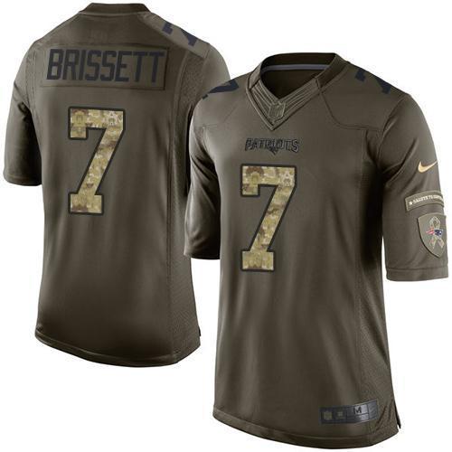 Patriots #7 Jacoby Brissett Green Stitched Limited Salute To Service Nike Jersey - Zenithce