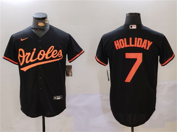 Baltimore Orioles #7 Jackson Holliday Black Cool Base Stitched Jersey - Zenithce
