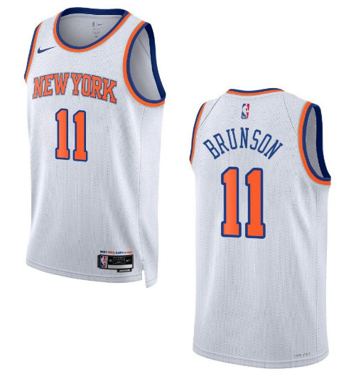 New York Knicks #11 Jalen Brunson White Stitched Jersey - Zenithce