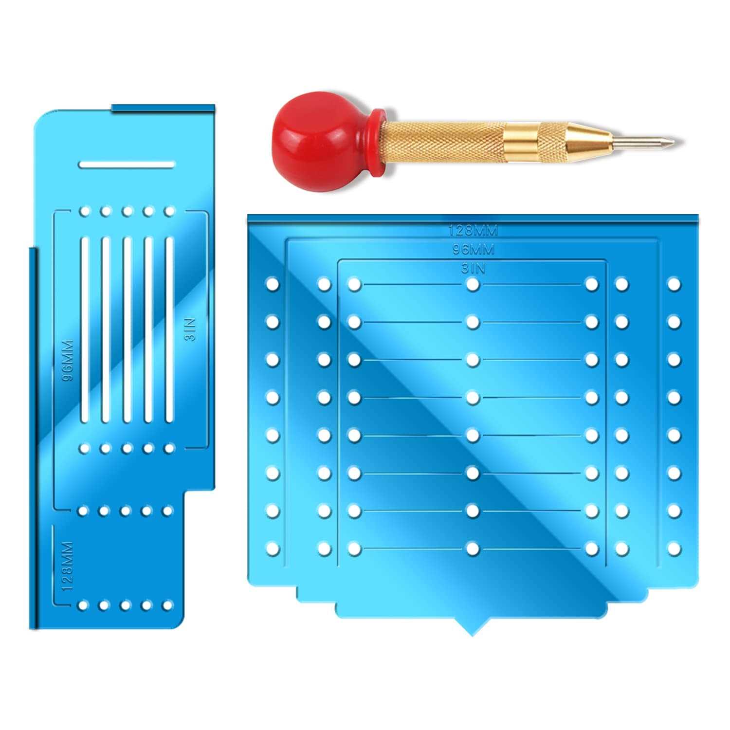 King&charles Cabinet Hardware Jig Cabinet Handle Jig with Automatic Center Punch Drawer Pull Jig Cabinet Hardware Template Tool Set for Handles An - Zenithce