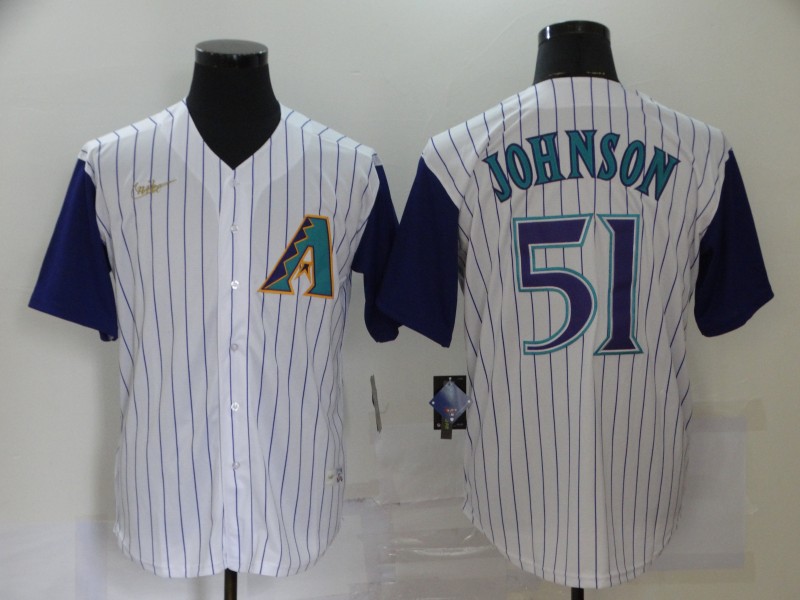 Arizona Diamondbacks #51 Randy Johnson White Throwback Cool Base Stitched Jersey - Zenithce