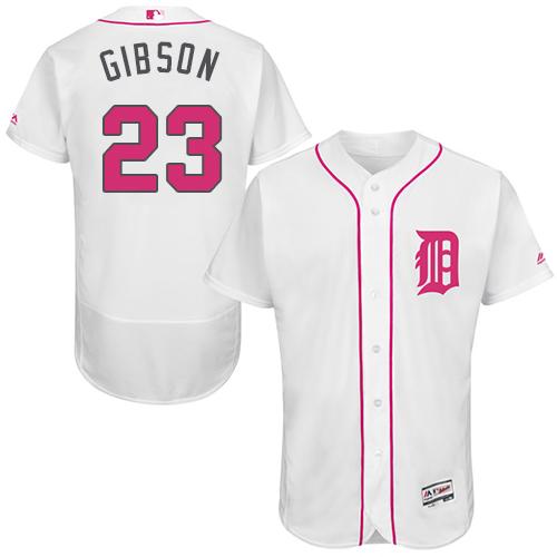 Tigers #23 Kirk Gibson White Flexbase Authentic Collection 2016 Mother's Day Stitched Jersey - Zenithce