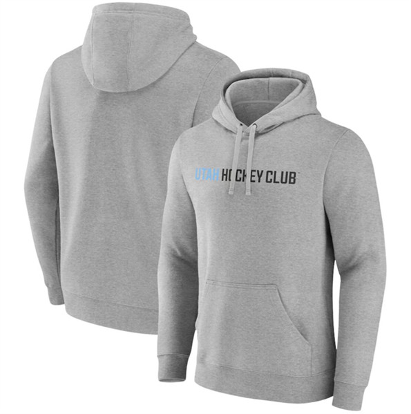 Utah Club Heather Gray Wordmark Logo Fleece Pullover Hoodie - Zenithce