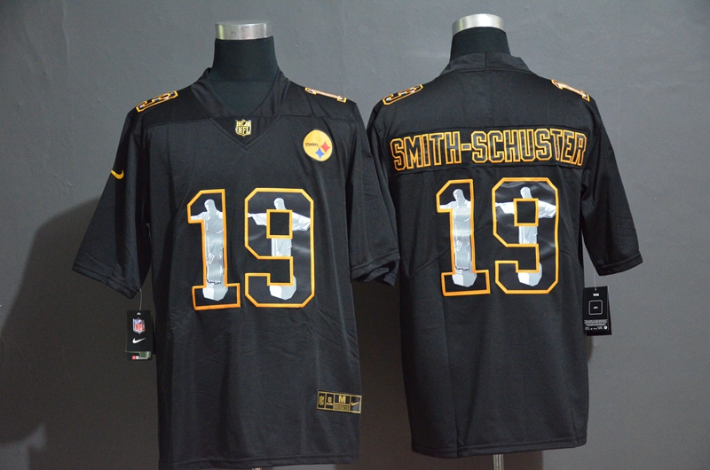 Pittsburgh Steelers #19 JuJu Smith-Schuster Black Jesus Faith Edition Limited Stitched Jersey - Zenithce