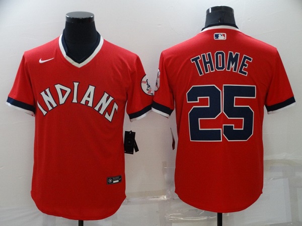 Cleveland Indians #25 Jim Thome Red Stitched Baseball Jersey - Zenithce