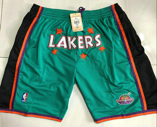Los Angeles Lakers Green Just Don Swingman Throwback Shorts - Zenithce