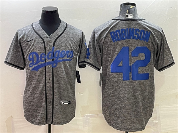 Los Angeles Dodgers #42 Jackie Robinson Gray Cool Base Stitched Jersey - Zenithce