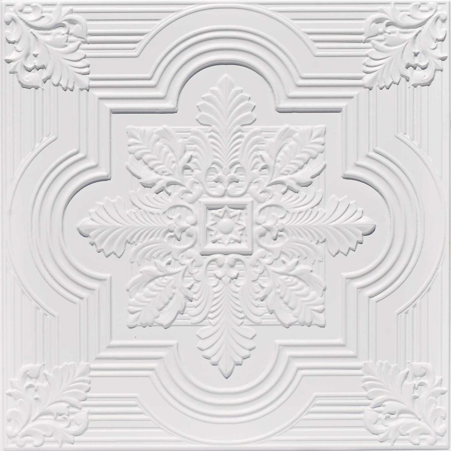 From Plain To Beautiful In Hours La Scala 2 ft. x 2 ft. PVC Glue-up or Lay-in Ceiling Tile - Zenithce