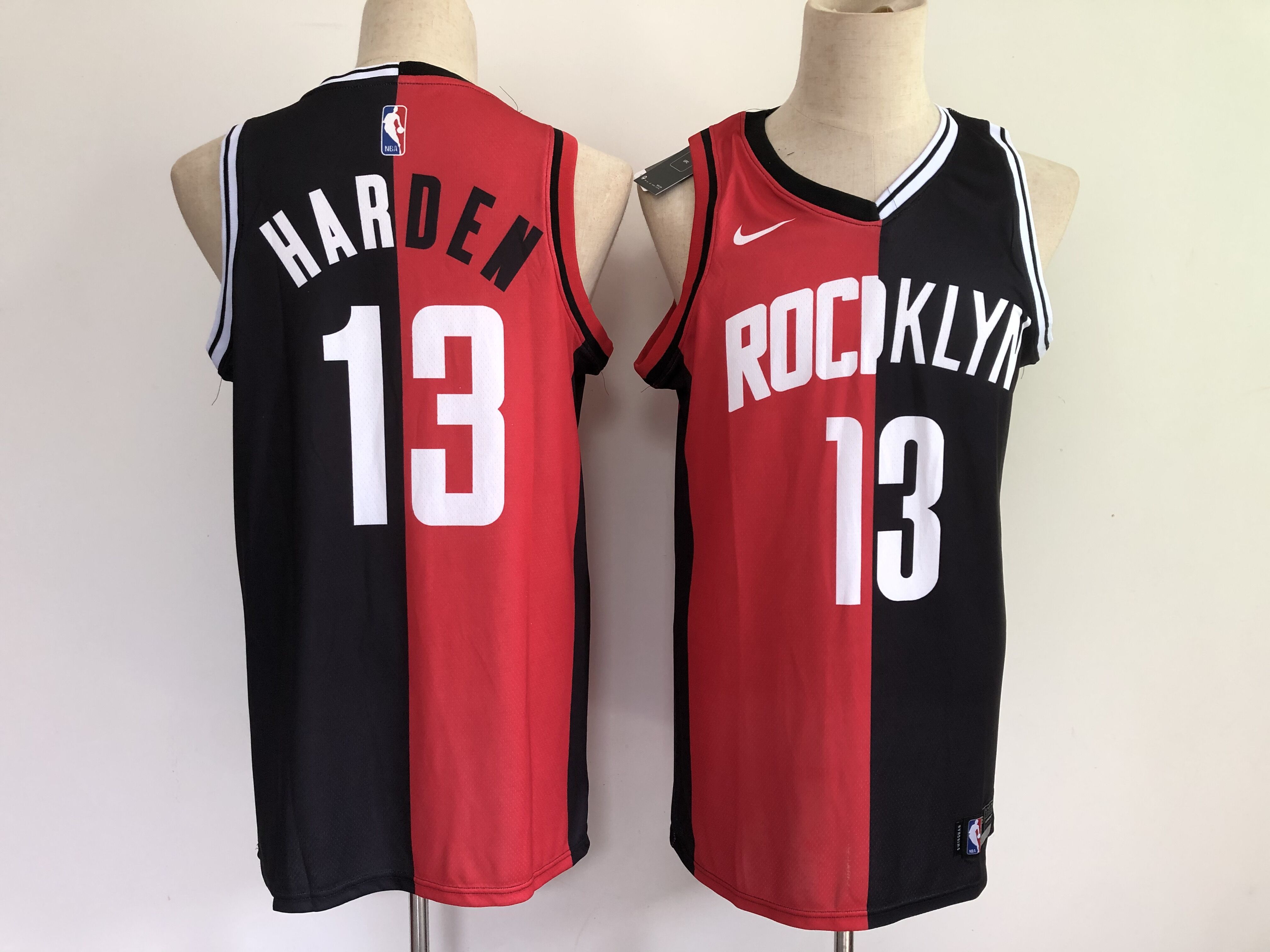 Houston Rockets 13 Harden 2021 past and present red black rockets MVP Jersey - Zenithce