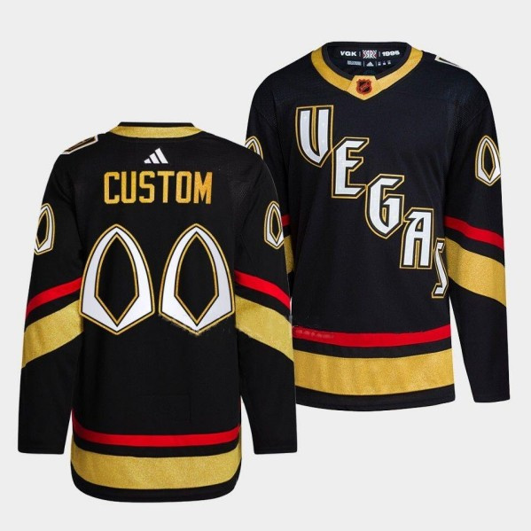 Vegas Golden Knights Custom Black 2022-23 Reverse Retro Stitched Jersey - Zenithce
