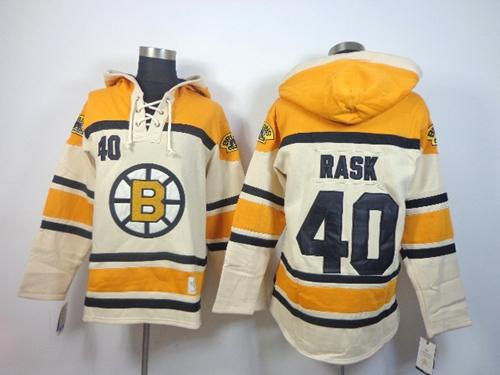 Bruins #40 Tuukka Rask Cream Sawyer Hooded Sweatshirt Stitched Jersey - Zenithce