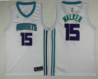 New Orleans Pelicans #15 Kemba Walker White 2017-2018 Jordan Swingman Stitched Jersey - Zenithce