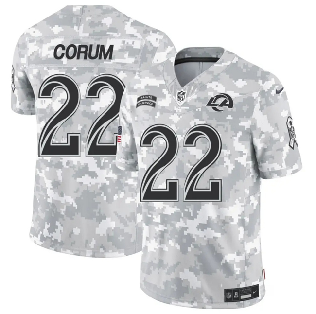 Los Angeles Rams #22 Blake Corum Arctic Camo 2024 F.U.S.E. Salute To Service Limited Stitched Jersey - Zenithce