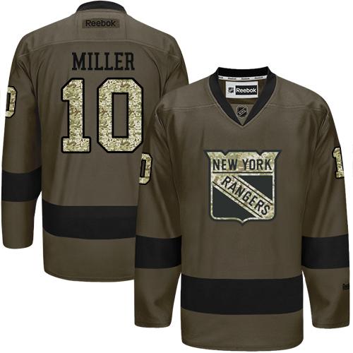 Rangers #10 J.T. Miller Green Salute To Service Stitched Jersey - Zenithce