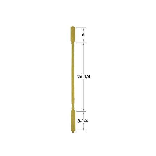 Stair Parts 1-1/4 in. 5141 Unfinished Square Top Wood Baluster for Stair Remodel - Zenithce