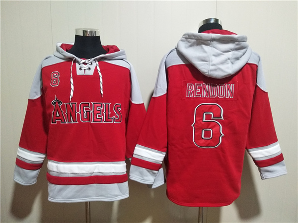 Los Angeles Angels #6 Anthony Rendon Red Ageless Must-Have Lace-Up Pullover Hoodie - Zenithce