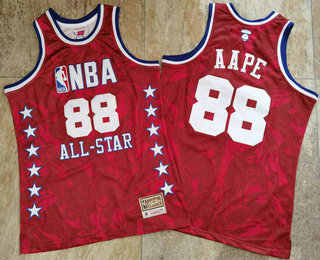 1988 All-Star AAPE x MITCHELL & NESS Red Jersey - Zenithce