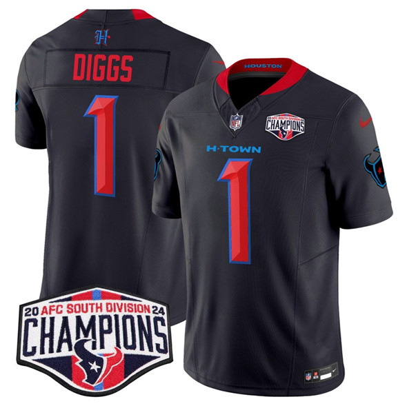 Houston Texans #1 Stefon Diggs Navy 2nd Alternate F.U.S.E. 2024 AFC South Division Champions Vapor Limited Stitched Jersey - Zenithce
