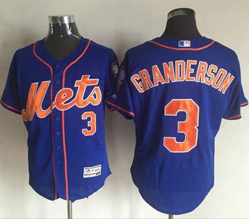 Mets #3 Curtis Granderson Blue Flexbase Authentic Collection Stitched Jersey - Zenithce