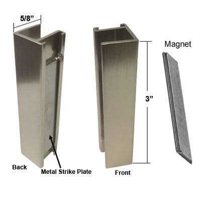 Gordon Glass Co. Gordon Glass Shower Door U-Channel with Metal Strike Plate for 3/8 and 5 - Zenithce