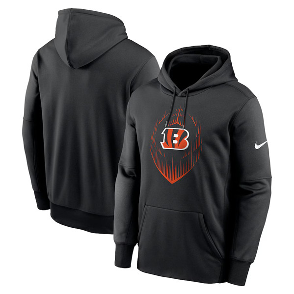 Cincinnati Bengals Black Icon Performance Pullover Hoodie - Zenithce