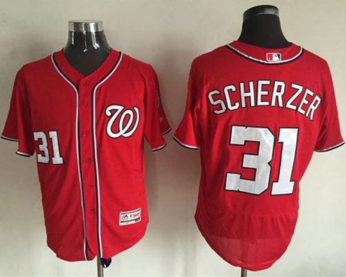 Nationals #31 Max Scherzer Red Flexbase Authentic Collection Stitched Jersey - Zenithce