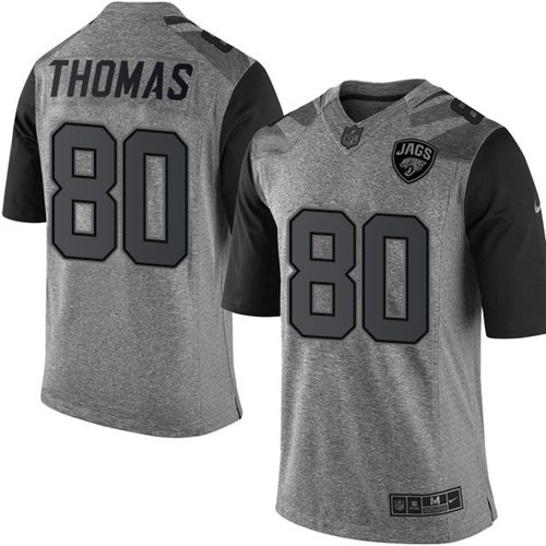 Jaguars #80 Julius Thomas Gray Stitched Limited Gridiron Gray Nike Jersey - Zenithce