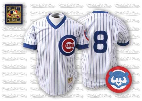 Mitchell And Ness Cubs #8 Andre Dawson Stitched White Wite Blue Strip Throwback Jersey - Zenithce