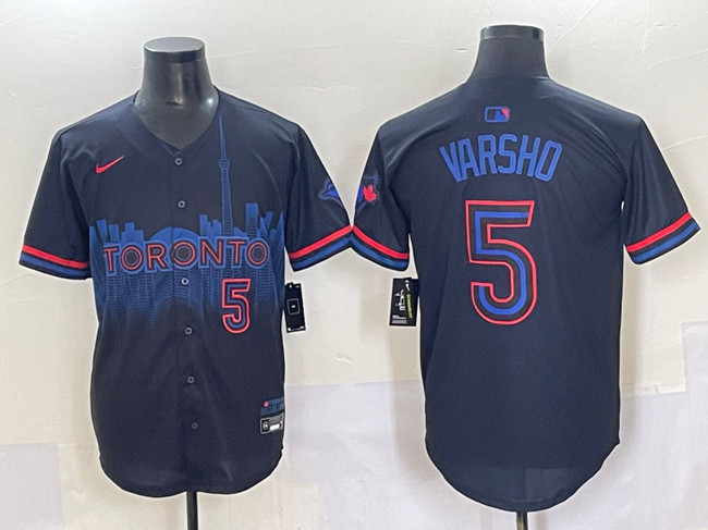 Toronto Blue Jays #5 Daulton Varsho Navy 2024 City Connect Limited Stitched Jersey - Zenithce