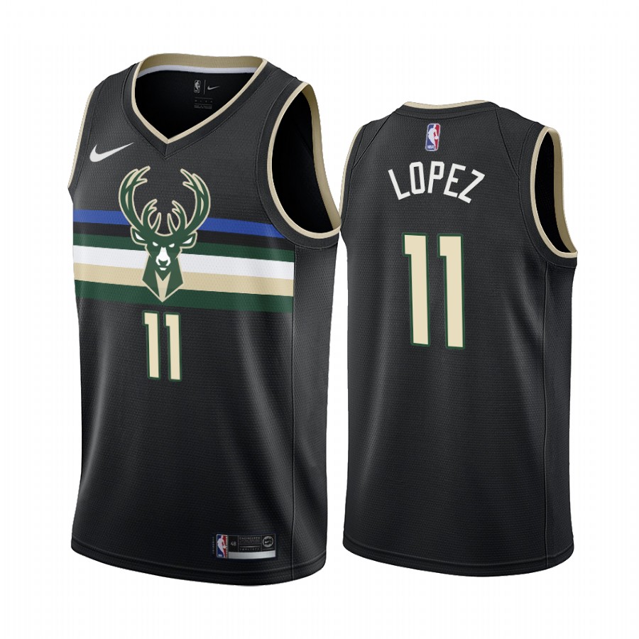 Bucks #11 Brook Lopez Black 2019-20 Statement Edition Jersey - Zenithce