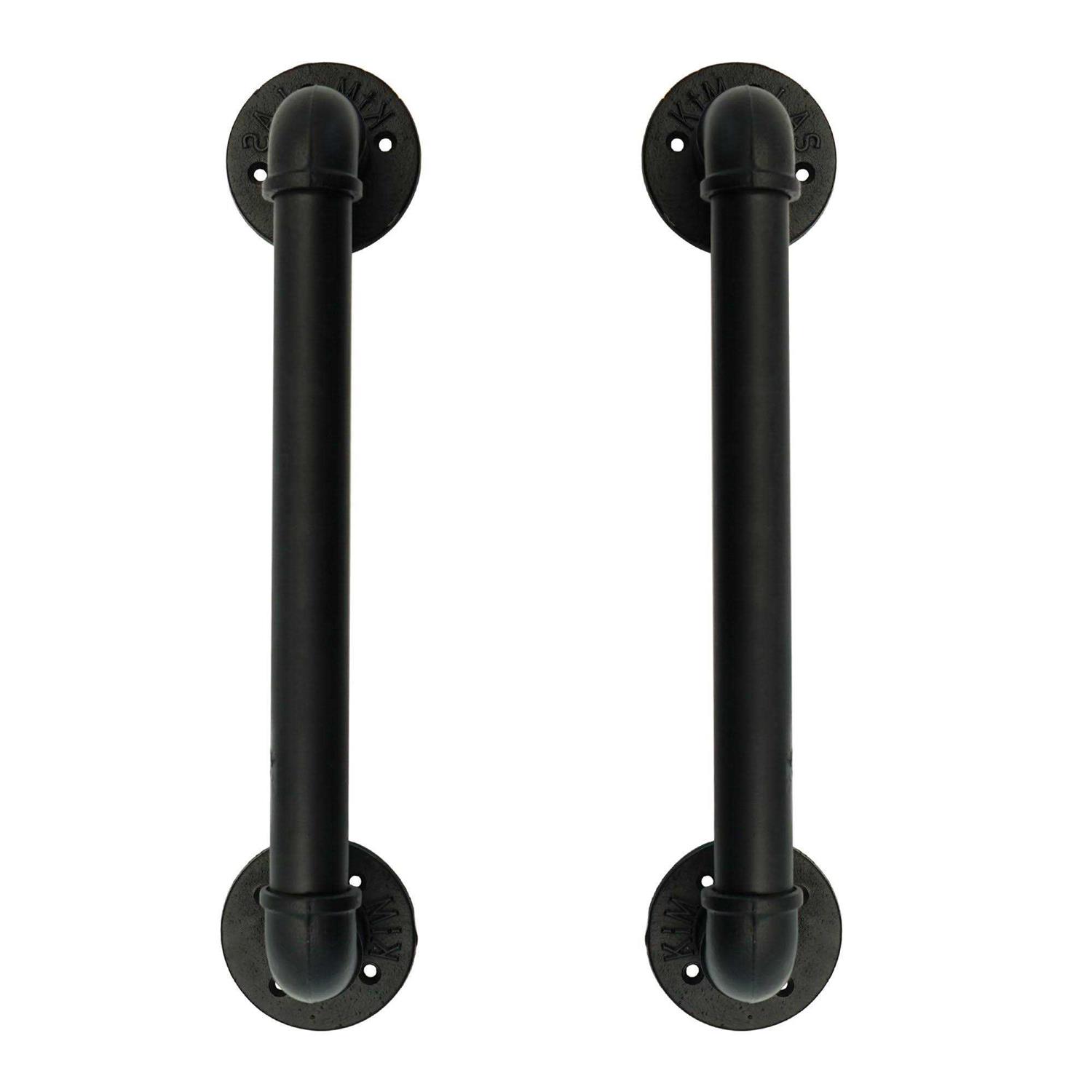 FOYO Set of 2 Industrial Pipe Door Pull Handle Grab Bar - Zenithce