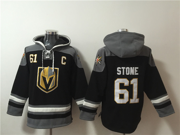 Vegas Golden Knights #61 Mark Stone Black Ageless Must-Have Lace-Up Pullover Hoodie - Zenithce