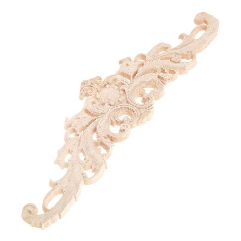MUXSAM Long Wood Carved Appliques Onlays Unpainted Decorative Corner Carving Decals Set for Wall Door Cabinet Mirror Closet Wardrobe Dresser - Zenithce