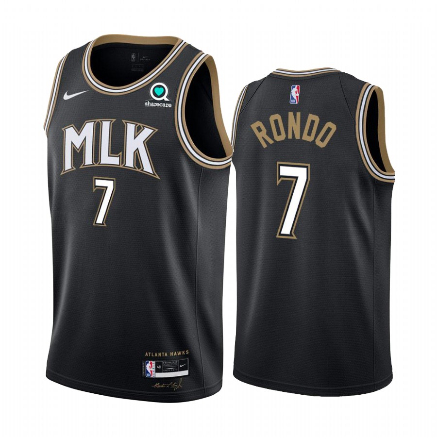 Hawks #7 Rajon Rondo Black Swingman 2020-21 City Edition Jersey - Zenithce