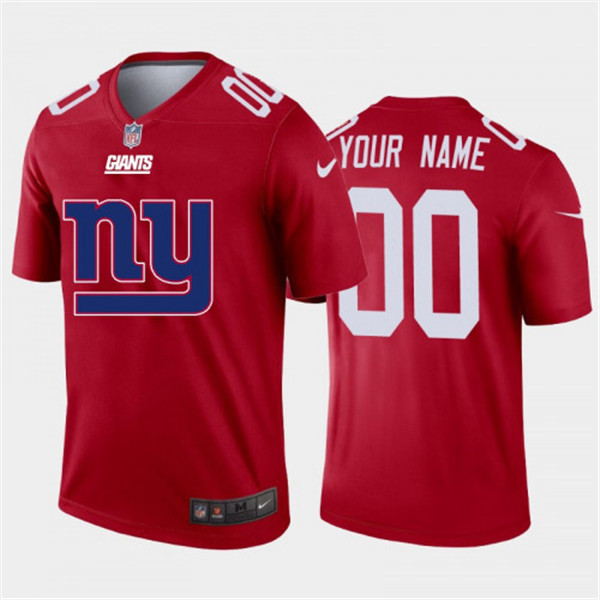 New York Giants Customized Custom Red 2020 Team Big Logo Inverted Legend Stitched Jersey - Zenithce