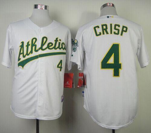 Athletics #4 Coco Crisp White Cool Base Stitched Jersey - Zenithce