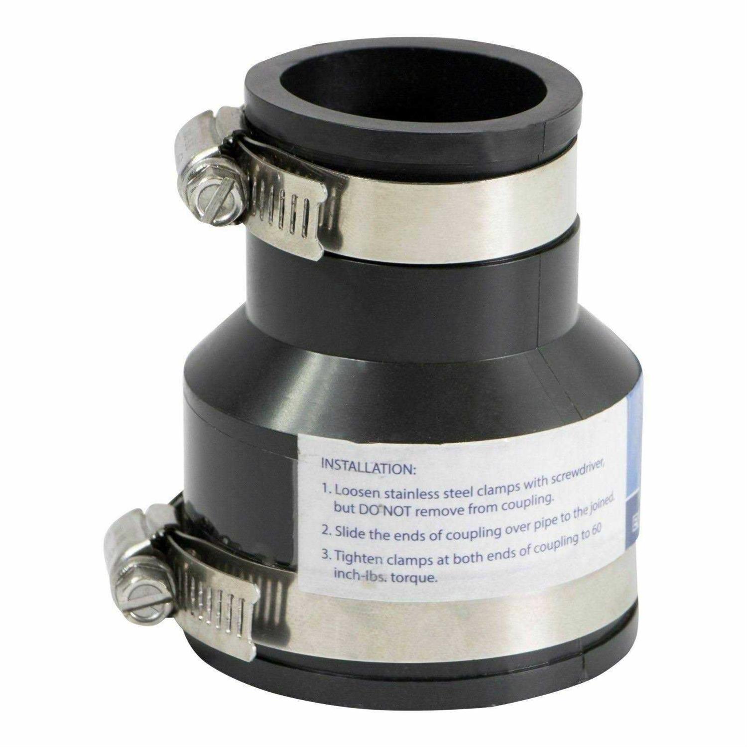 Supply Giant 6i47 Flexible PVC Coupling with Stainless Steel Clamps - Zenithce