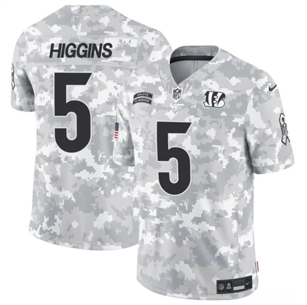 Cincinnati Bengals #5 Tee Higgins Arctic Camo 2024 F.U.S.E. Salute To Service Limited Stitched Jersey - Zenithce