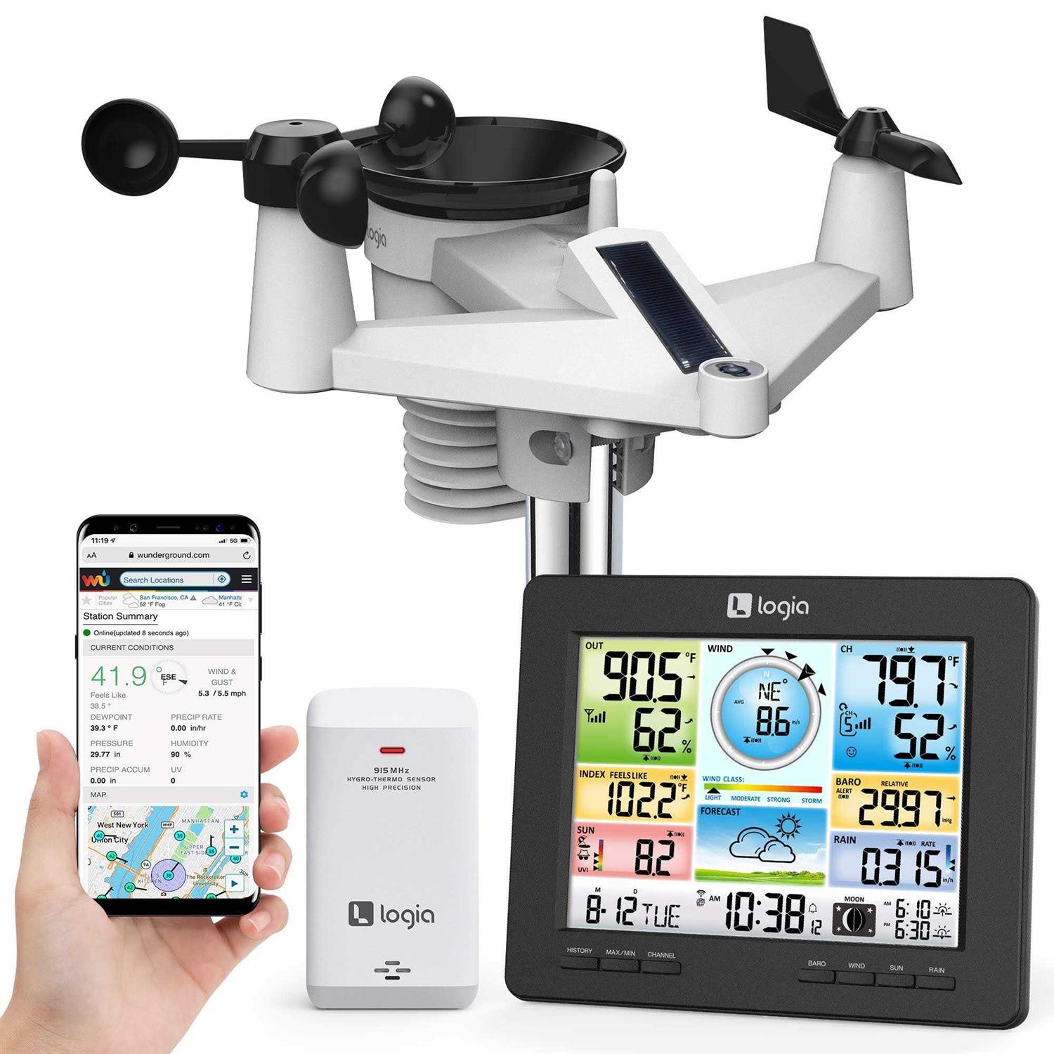 Logia 7-in-1 Weather Station Indoor/Outdoor Weather Monitoring System - Zenithce