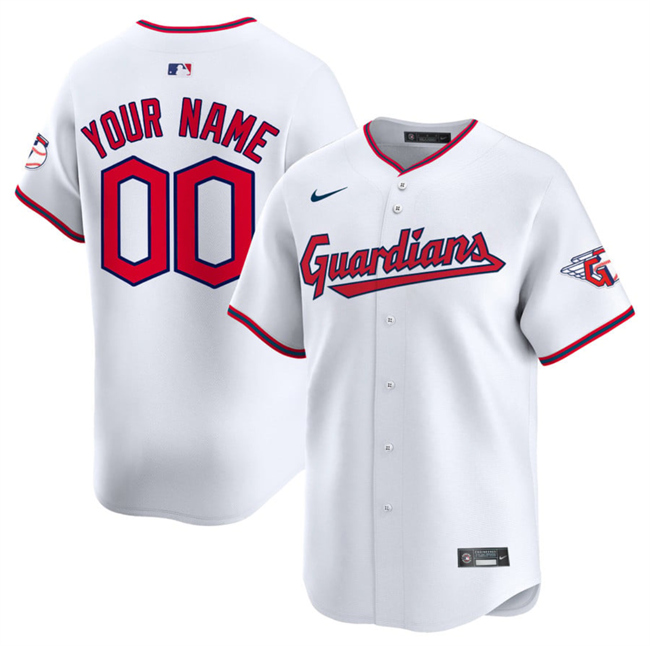 Cleveland Guardians Custom White Home Limited Stitched Jersey - Zenithce