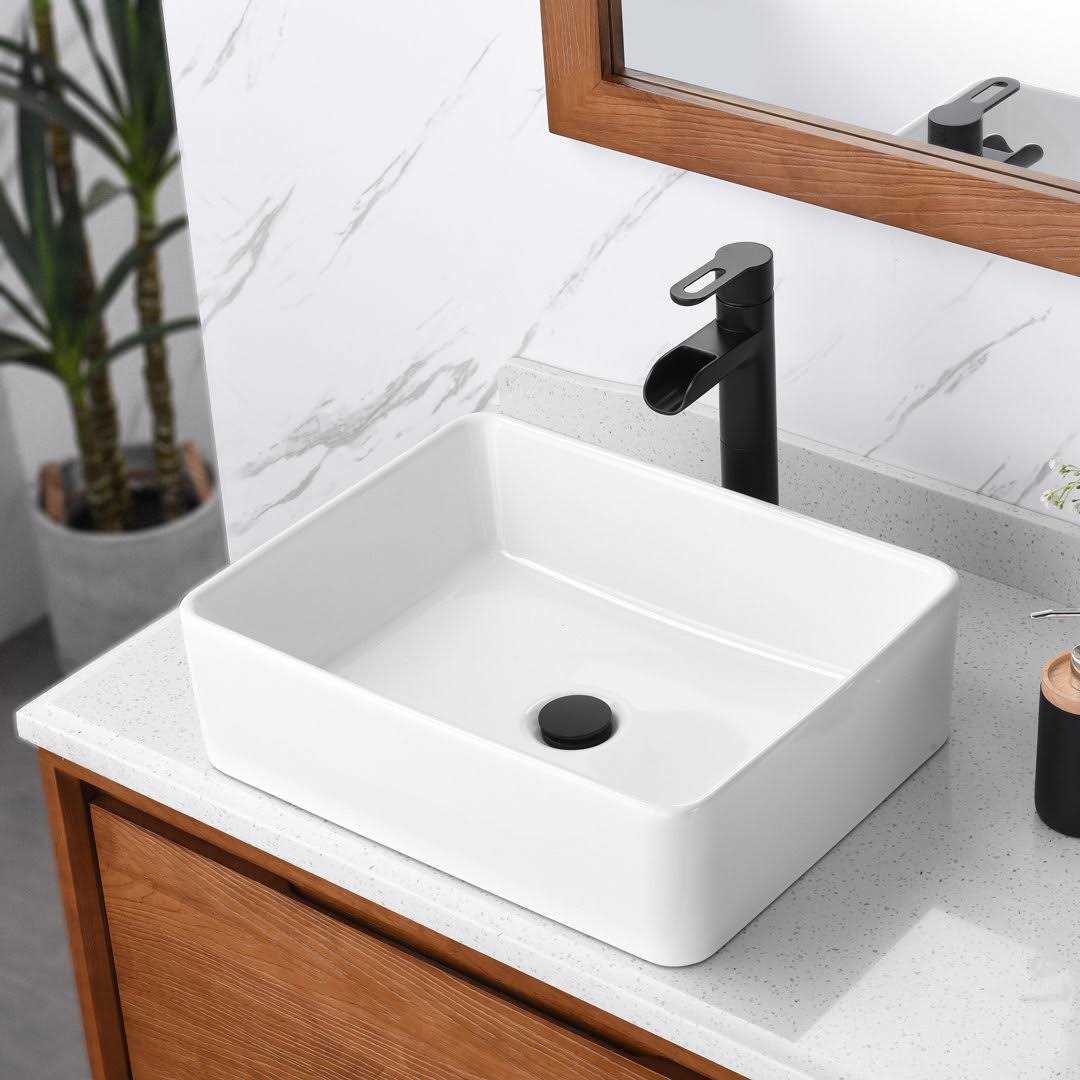 Luxier CS-013 Rectangular Bathroom Ceramic Vessel Sink Art Basin - Zenithce